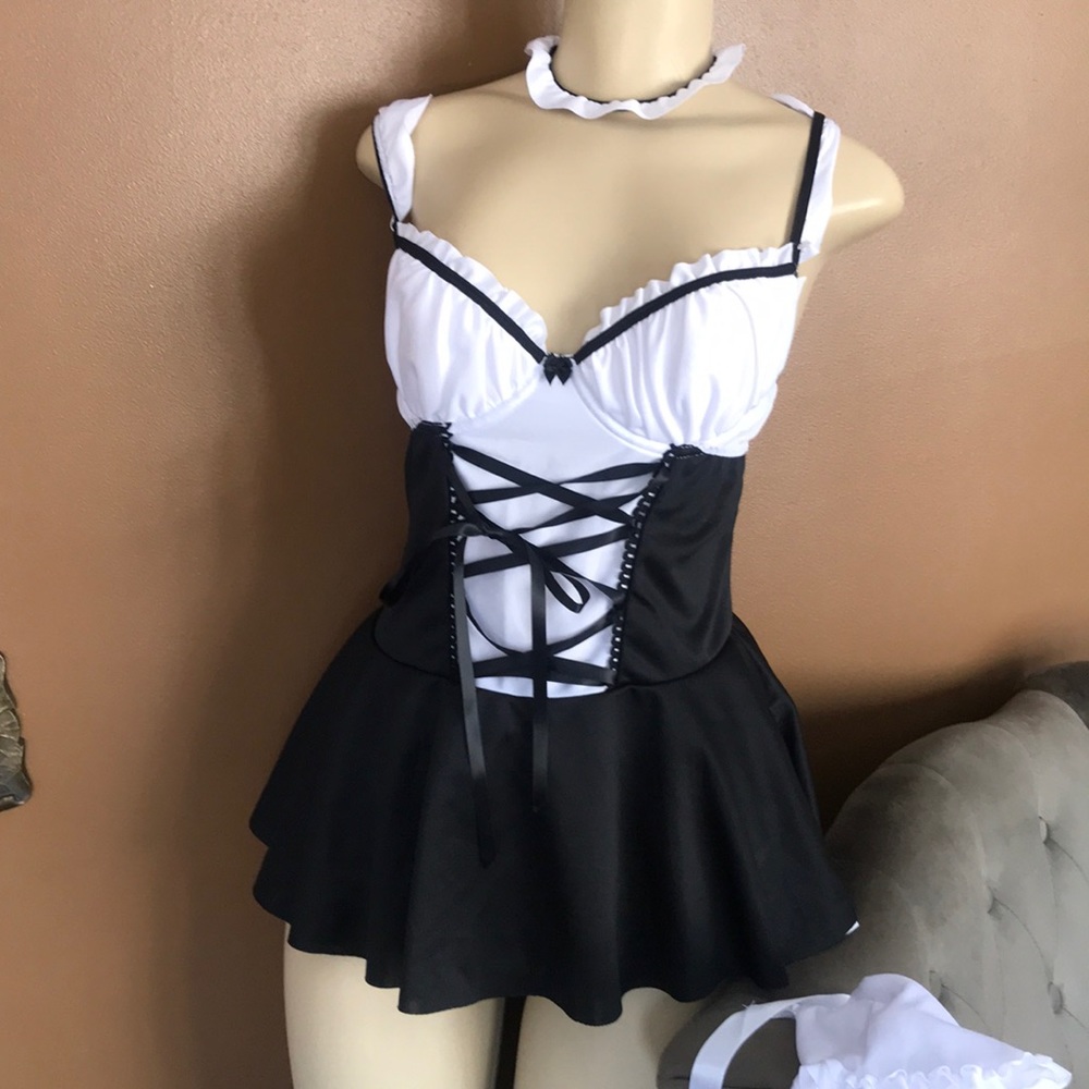Sexy Maid Costume Bra Lingerie Sz Medium